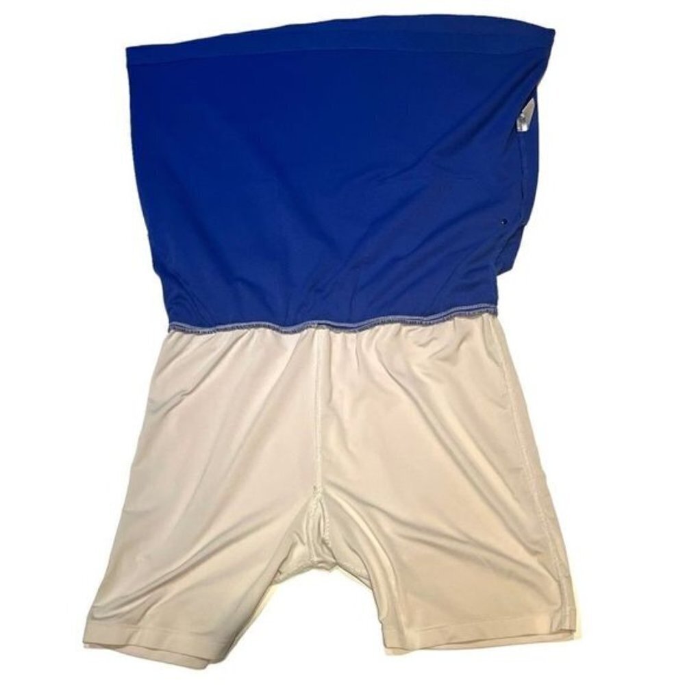 Tail golf skort embossed cerulean blue metal zipper pockets 17 inch size M - Picture 9 of 13